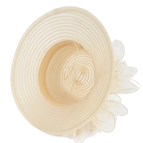 VECRY Señora Oaks Derby Iglesia Vestido Sombrero Bucket Boda Bowler Sombreros (Albaricoque)