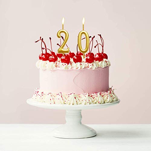 Velas de Números de Cumpleaños,Digital Topper de Pastel de Número 0-9 Pastel de Cumpleaños para Bodas Fiesta Aniversario Pastel Decoraciones Suministros Oro