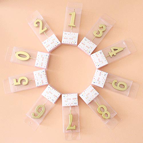 Velas de Números de Cumpleaños,Digital Topper de Pastel de Número 0-9 Pastel de Cumpleaños para Bodas Fiesta Aniversario Pastel Decoraciones Suministros Oro