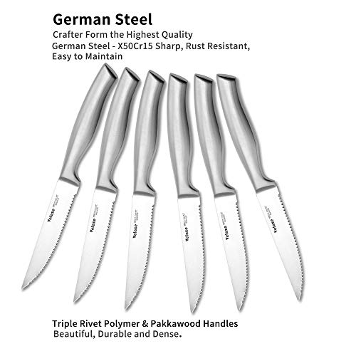 Velaze Cuchillo de Cocina, Juego Cuchillos de 14 Piezas, Cuchillos Cocina Profesionales de Acero Inoxidable con Bloque de Acrílico
