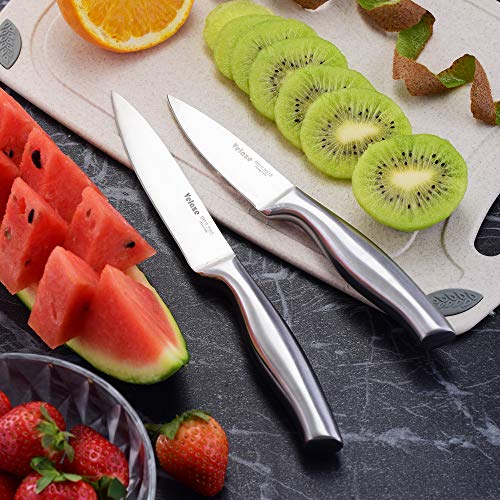 Velaze Cuchillo de Cocina, Juego Cuchillos de 14 Piezas, Cuchillos Cocina Profesionales de Acero Inoxidable con Bloque de Acrílico