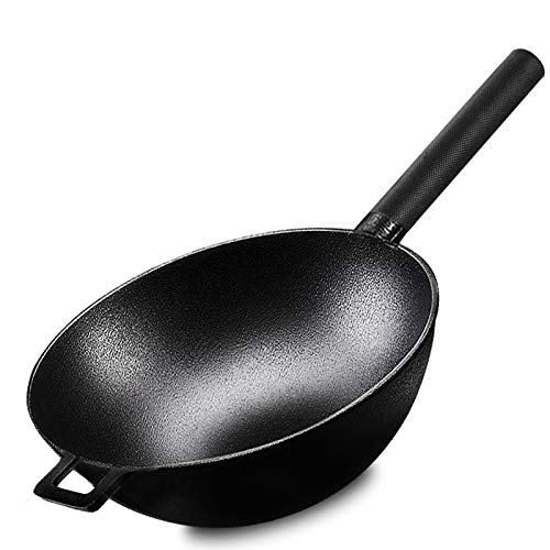 Velosan Wok de hierro fundido Friedrich de agosto II. - Sartén de hierro fundido de 32 cm con esmalte.