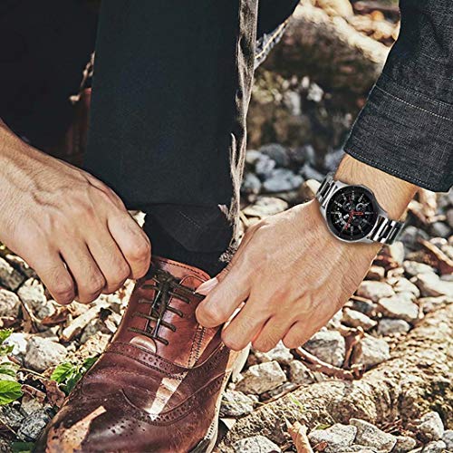 Venda del Reloj del Enlace de cerámica Hombres de 20 mm en Dos de Plata Tono y sólida de Acero Inoxidable 316L Negro