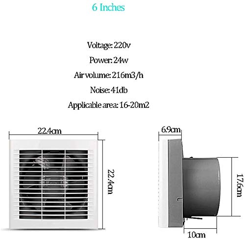 Vent Fan Ventana de ventilación del Ventilador 6" con la válvula de retención Estudio for/baño/Cocina 1104