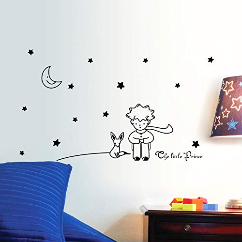 Venta caliente El Principito de la Luna Estrellas Etiqueta de La Pared Arte Vinilo Bebé Niños Dormitorio Decoración Tatuajes de Pared Cita Tatuajes de Bebé Nursery Decor