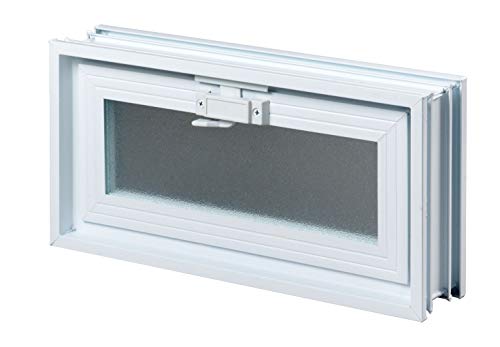 Ventana practicable: para el montaje en la pared de bloques de vidrio - 384x189mm, en lugar de 2 bloques de cristal 19x19x8 cm horizontal