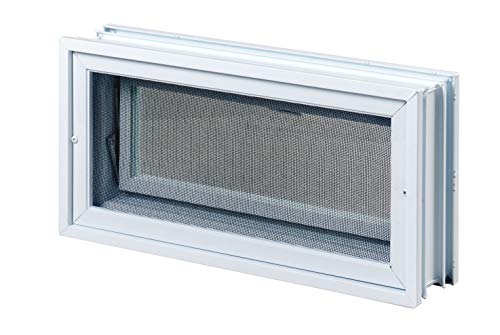 Ventana practicable: para el montaje en la pared de bloques de vidrio - 384x189mm, en lugar de 2 bloques de cristal 19x19x8 cm horizontal
