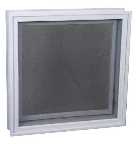Ventana practicable: para el montaje en la pared de bloques de vidrio - 384x384mm, en lugar de 4 bloques de cristal 19x19x8 cm