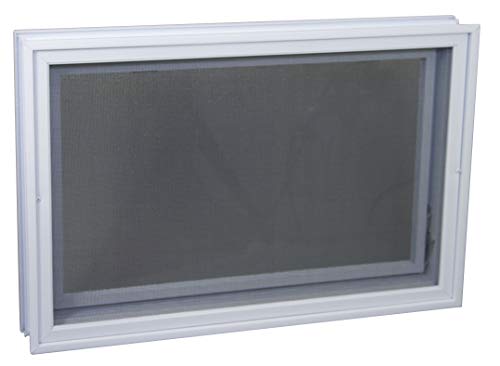 Ventana practicable: para el montaje en la pared de bloques de vidrio - 579x384mm, en lugar de 6 bloques de cristal 19x19x8 cm horizontal