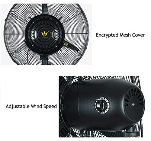 Ventilador de Agua en Spray Ventilador de Pedestal del Ventilador del nebulizador Enfriador de Aire por evaporación Oscilador/Rotativo o Estático con 3 configuraciones de Velocidad Ventilador de h