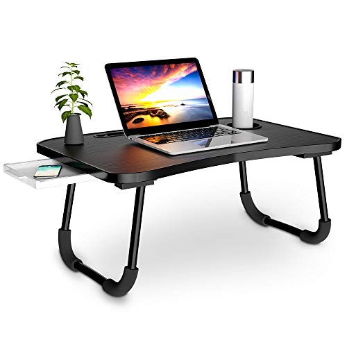 Veramz Escritorio para ordenador portátil, bandeja de cama, escritorio de regazo para comer, escritorio, portátil, escritorio plegable para escribir/leer en sofá y sofá (60 x 40 cm)