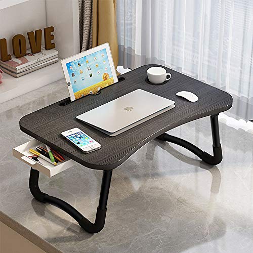 Veramz Escritorio para ordenador portátil, bandeja de cama, escritorio de regazo para comer, escritorio, portátil, escritorio plegable para escribir/leer en sofá y sofá (60 x 40 cm)