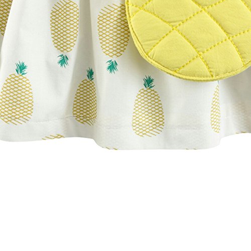 Vestido de algodón de manga larga con diseño de frutas, estilo casual, de la princesa de Doubleer amarillo amarillo Talla:M/12-18M