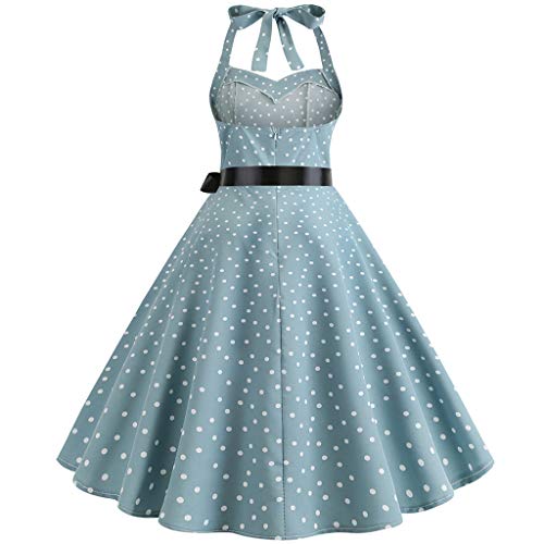 Vestido De CóCtel Sin Mangas con Espalda Abierta Y Lunares con Encaje Vintage De LEEDY para Mujer Arco Fiesta