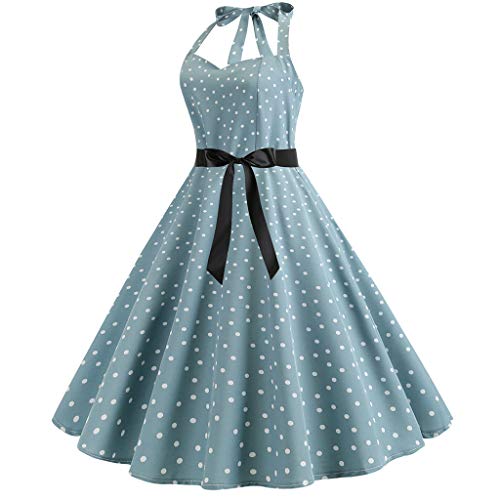 Vestido De CóCtel Sin Mangas con Espalda Abierta Y Lunares con Encaje Vintage De LEEDY para Mujer Arco Fiesta