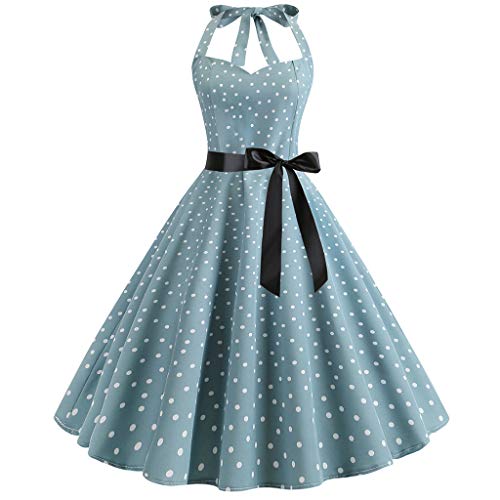 Vestido De CóCtel Sin Mangas con Espalda Abierta Y Lunares con Encaje Vintage De LEEDY para Mujer Arco Fiesta