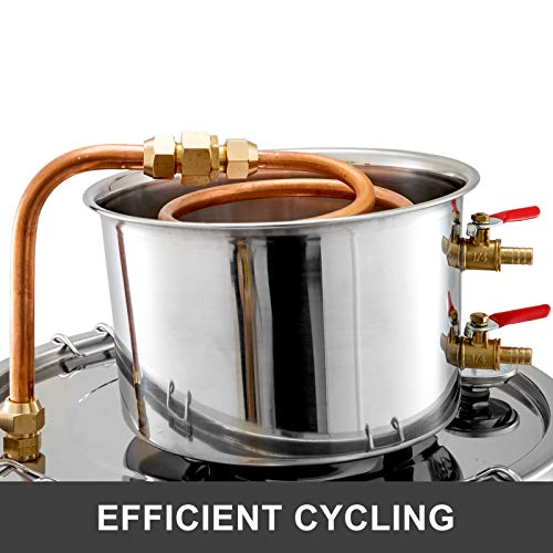 VEVOR Destilador de Agua de Calentamiento Automático12.3L 3.3 GAL Destilador de Agua Elaboración de Agua de Acero Inoxidable 304