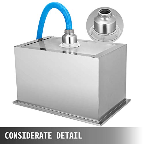 VEVOR Hielera de Acero Inoxidable, 50 QT, Cubitera para Hielo de Acero Inoxidable con Doble Pared, 20,6"x13,6"x12,6", Cubo de Hielo Aislado con Tapa, para Bar en el Hogar, Cerveza Fría, Champán y Vino
