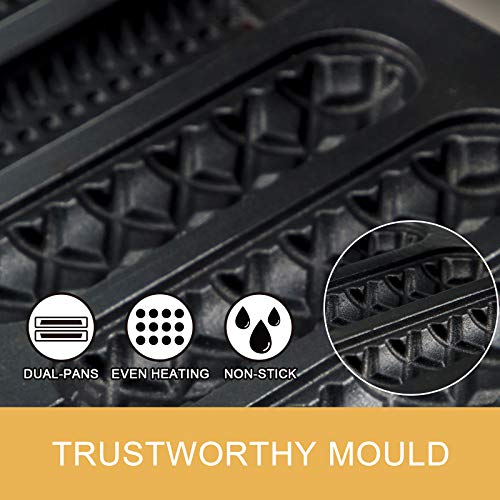 VEVOR Máquina de Gofres Maíz con Forma de Maíz 1550W Máquina para Hacer Gofres Material del Molde Aluminio Fundido Máquina para Hacer Gofres de Perrito Caliente Material del Cuerpo Acero Inoxidable