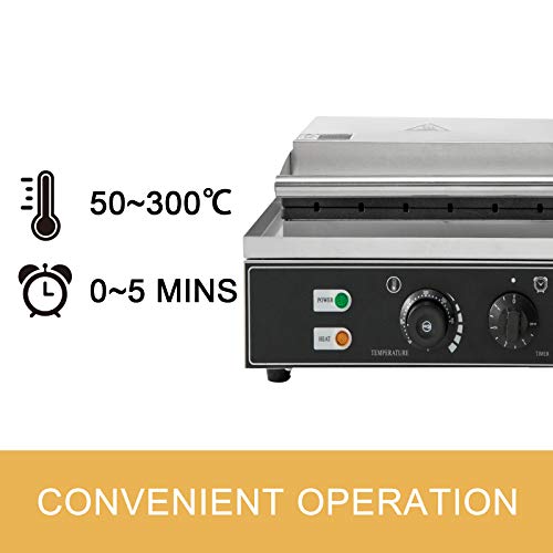 VEVOR Máquina de Gofres Maíz con Forma de Maíz 1550W Máquina para Hacer Gofres Material del Molde Aluminio Fundido Máquina para Hacer Gofres de Perrito Caliente Material del Cuerpo Acero Inoxidable