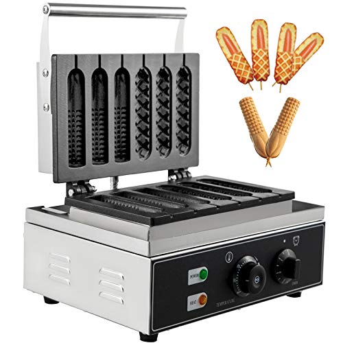 VEVOR Máquina de Gofres Maíz con Forma de Maíz 1550W Máquina para Hacer Gofres Material del Molde Aluminio Fundido Máquina para Hacer Gofres de Perrito Caliente Material del Cuerpo Acero Inoxidable