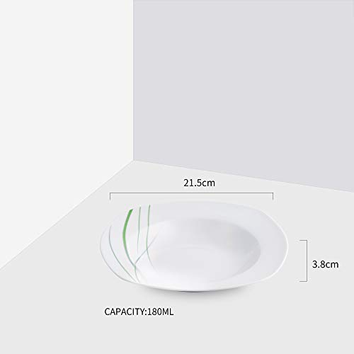 VEWEET AVIVA Vajilla de Porcelana 6 Piezas con 6 Platos de Sopa 21,5 cm Capacidad 180 ml para 6 Personas