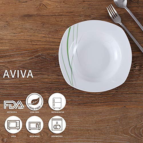 VEWEET AVIVA Vajilla de Porcelana 6 Piezas con 6 Platos de Sopa 21,5 cm Capacidad 180 ml para 6 Personas