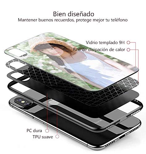 VGANA Personalizada Funda para Xiaomi mi Note 10, Placa Posterior de Vidrio con Foto y el Texto Que Quieras - Personalizar