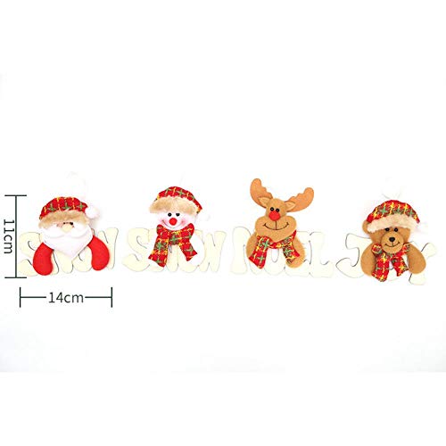 VHJ Decoraciones navideñas Papá Noel Muñeco de Nieve Ciervo Oso Tarjeta de Carta Árbol de Navidad Colgante de Navidad, Lao REN