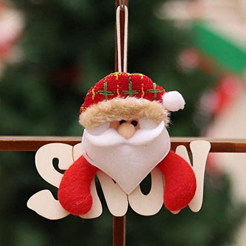 VHJ Decoraciones navideñas Papá Noel Muñeco de Nieve Ciervo Oso Tarjeta de Carta Árbol de Navidad Colgante de Navidad, Lao REN