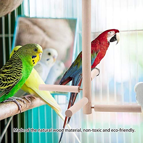 ViaGasaFamido Bird Stand Toy, Parrot Birds Perches Jaula Stand Toy Actividad de Madera Ramas Escaleras Escaleras Juguetes de Ejercicio para Animales pequeños