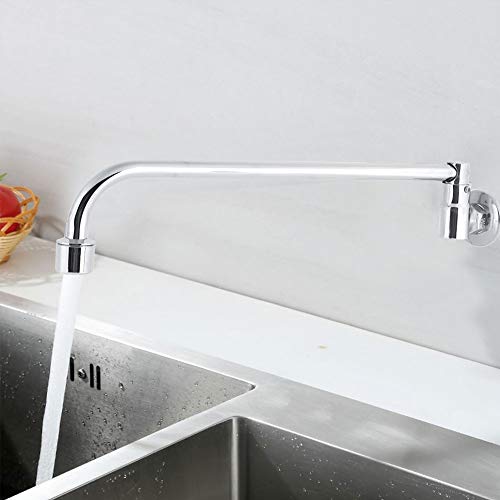 ViaGasaFamido Swing Faucet Control de Orificio Único Montado En La Pared Abierto y Cerrado por Swing Kitchen Water Tap Aleación Material Faucet Restaurante(30cm)