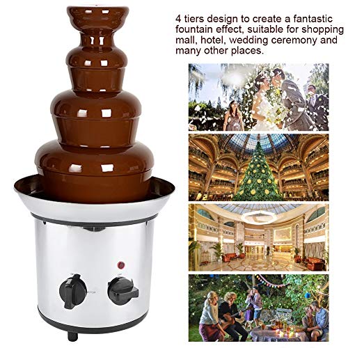 Victool Fuente de Fondue de Chocolate, 4 Niveles Máquina de fusión eléctrica de Chocolate Fuente de Fondue Fuente de Enchufe de la UE 220V