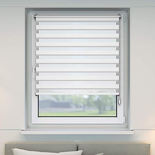 Victoria M. Duo Klemmfix - Estor Doble (fijación sin perforar), Color Blanco, tamaño 70 x 230 cm