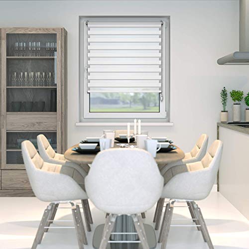 Victoria M. Duo Klemmfix - Estor Doble (fijación sin perforar), Color Blanco, tamaño 70 x 230 cm