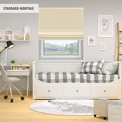 Victoria M. Estor Plegable, Cortina Plegable paqueto 80 x 175 cm, Color: Crema