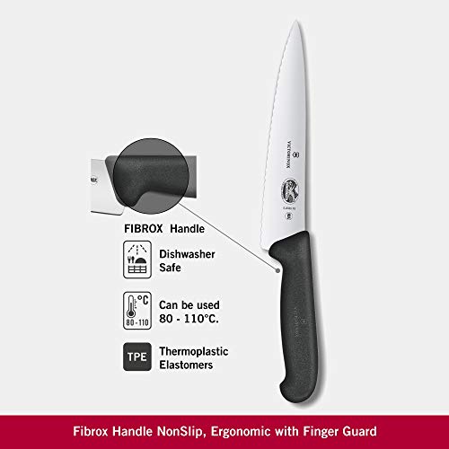 Victorinox Cuchillo, Acero Inoxidable, Negro, Mediano