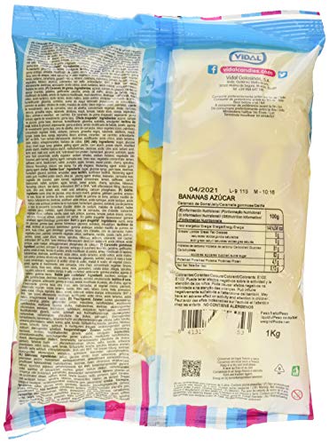 Vidal Bananas Gigantes Azúcar Golosina - 1000 gr