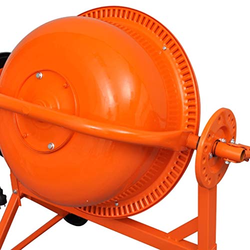 vidaXL 141200 - Hormigonera eléctrica de acero, 63 L, 220 W, color naranja