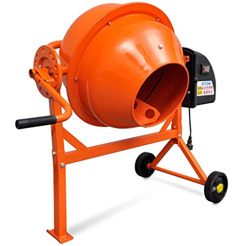 vidaXL 141200 - Hormigonera eléctrica de acero, 63 L, 220 W, color naranja