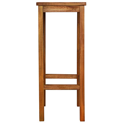 vidaXL 2X Acacia Taburete Alto Bar Cuadrado Madera Sillas Barra Altas Cocina
