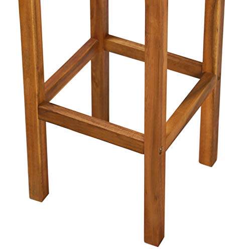 vidaXL 2X Acacia Taburete Alto Bar Cuadrado Madera Sillas Barra Altas Cocina