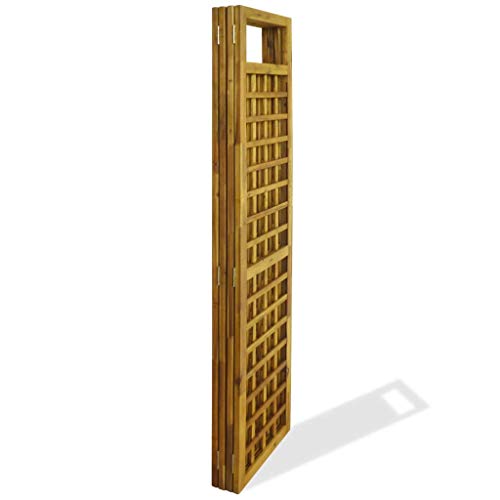 vidaXL Acacia Biombo Enrejado 4 Paneles Madera 160x170cm Separador Habitación