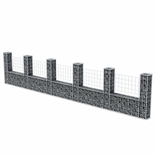 vidaXL Cesta U Muro Gaviones 570x20x100 cm Jardinera Contenedor Malla Metálica
