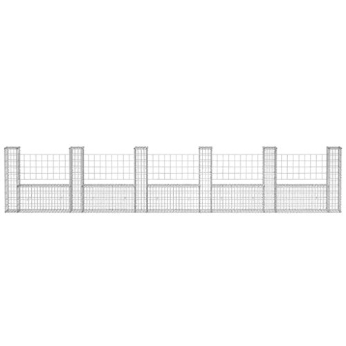 vidaXL Cesta U Muro Gaviones 570x20x100 cm Jardinera Contenedor Malla Metálica