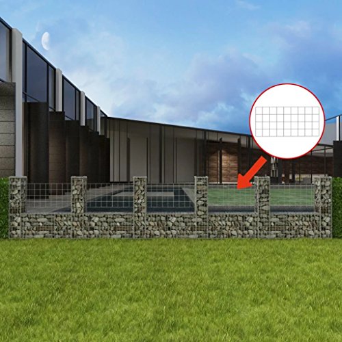 vidaXL Cesta U Muro Gaviones 570x20x100 cm Jardinera Contenedor Malla Metálica