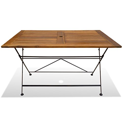 vidaXL Madera de Acacia Mesa de Jardín Plegable de Comedor Exteriores Mueble Patio Aire Libre Terraza Tablero Mesilla Mesita Restaurante Patio Marrón