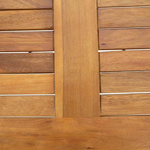 vidaXL Madera de Acacia Mesa de Jardín Plegable de Comedor Exteriores Mueble Patio Aire Libre Terraza Tablero Mesilla Mesita Restaurante Patio Marrón
