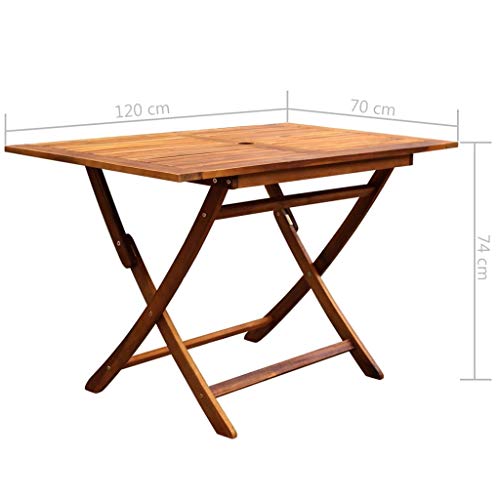 vidaXL Madera Maciza Conjunto Muebles Jardín Acacia 5 Piezas Comedor Exterior