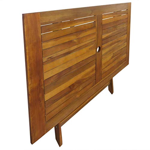 vidaXL Madera Maciza Conjunto Muebles Jardín Acacia 5 Piezas Comedor Exterior